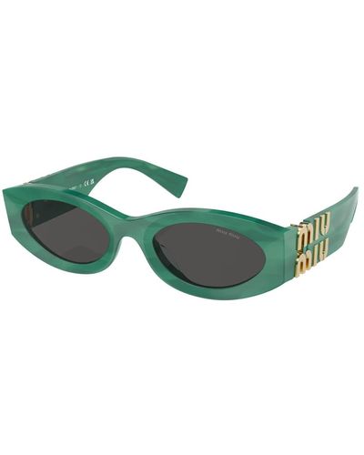 Miu Miu Grün/dunkelgrau sonnenbrille,havana/braune sonnenbrille,matte schwarze sonnenbrille