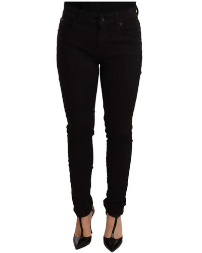 Dolce & Gabbana Jeans slim fit in denim elasticizzato nero