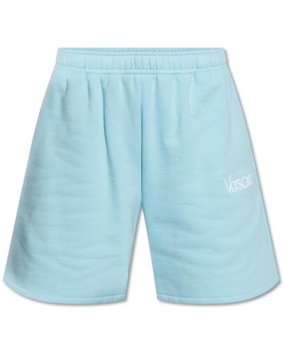 Versace Shorts con logo - Azul