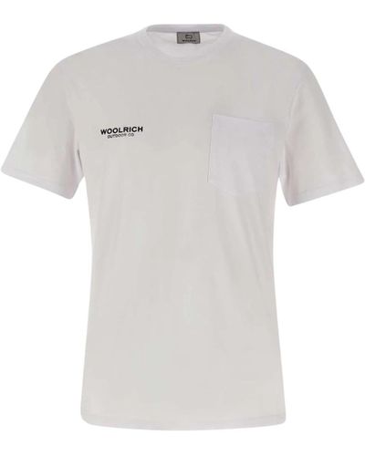 Woolrich Safari bianca con logo t-shirt - Bianco