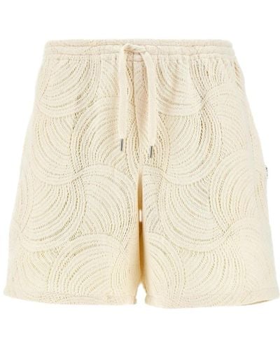 Arte' Creme croche swirl shorts - Natur