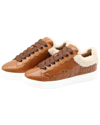 See By Chloé Sneakers mit fell - Marrone
