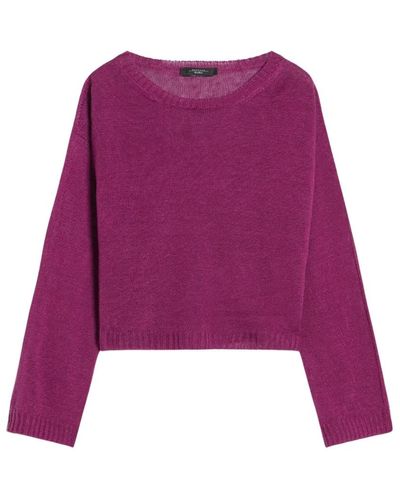 Weekend by Maxmara Round-Neck Knitwear - Purple