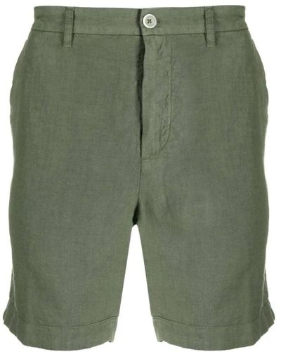 120% Lino Leinen slim fit bermuda shorts - Grün