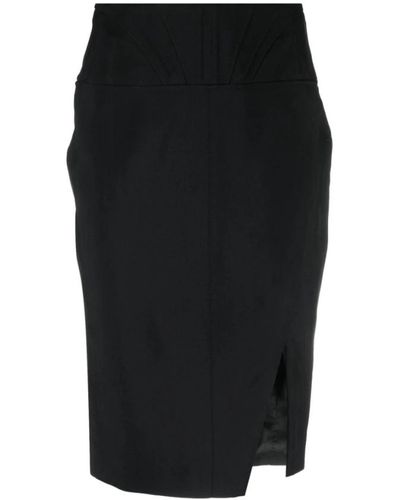 Mugler Falda negra con paneles - Negro