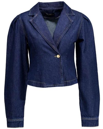 Ibana Elegante giacca blu con colletto revers