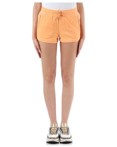 Juicy Couture Samtige sportshorts mit strass-logo - Orange