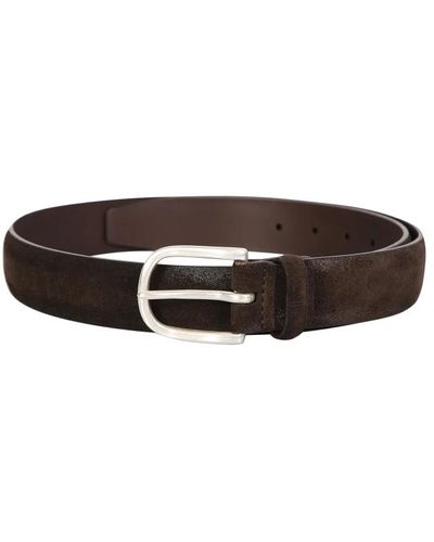 Orciani Cloudy classic belt in suede by - Braun