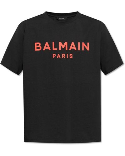 Balmain T-shirt mit logo - Schwarz