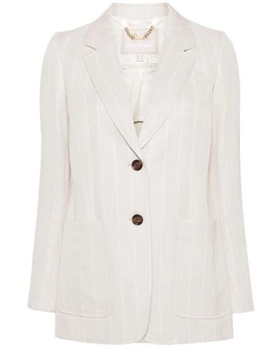 Barbour Pinstripe linen blend jacket - Weiß