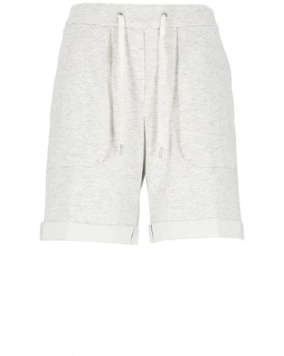 Peserico Shorts de algodón gris con cordón - Blanco