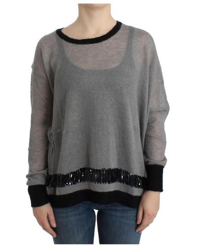 CoSTUME NATIONAL Gray embellished asymmetric sweater - Grau
