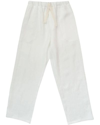 The Silted Company Trousers > cropped trousers - Blanc