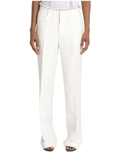 Zadig & Voltaire Pantaloni bianchi in lino pistol - Bianco