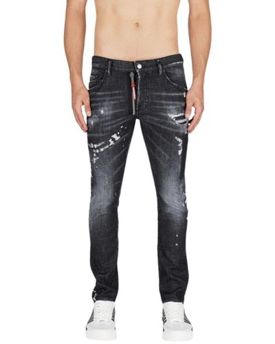DSquared² Skater jeans mit doppelreißverschluss detail - Blau