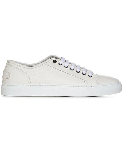 Brioni Sneakers in pelle bianca con lacci - Bianco
