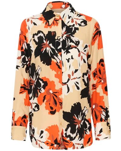 Inwear Blusa estampada de flores con corte holgado - Naranja