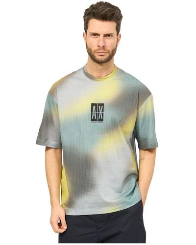 Armani Exchange Holographisches print t-shirt - Grün