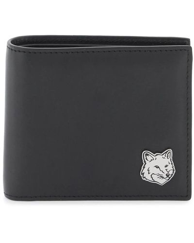 Maison Kitsuné Maison kitsune fox head bi fold wallet - Nero