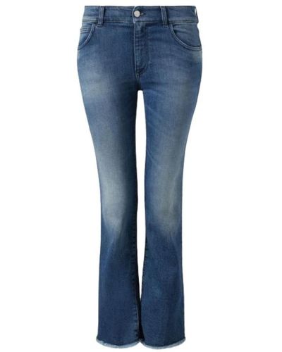 Emporio Armani Trendige Fransen Flare Jeans - Blau