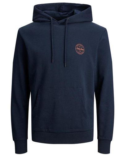 Jack & Jones Hai hoodie mit logo-print - Blau