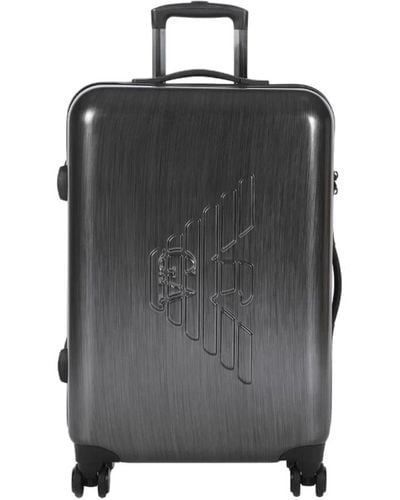 Emporio Armani Koffer mit geprägtem logo - Schwarz