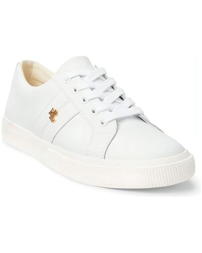 Ralph Lauren Sneakers in pelle bianca per donne - Bianco