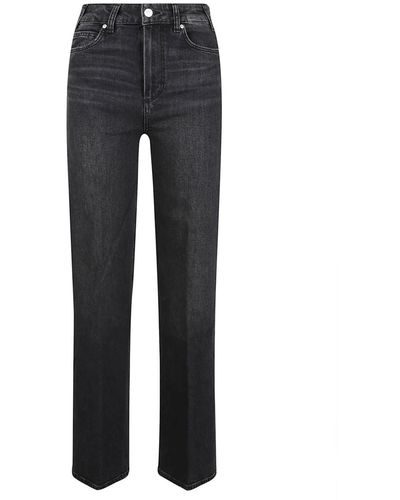 PAIGE High-waist stretch jeans, gerade beine - Grau