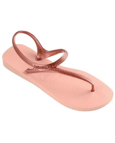 Havaianas Bronze logo strap flip flops,bronze logo strap sandalen - Pink