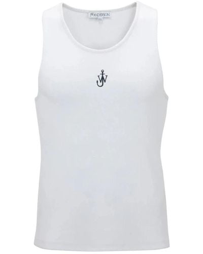 JW Anderson Tank Top With Anchor Logo Embroidery - White