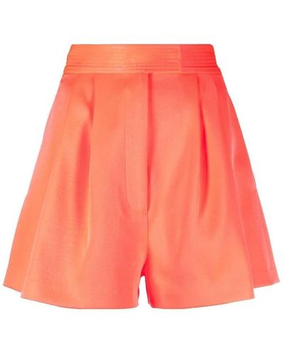Alex Perry Korallfarbene ausgestellte high-waist shorts - Orange