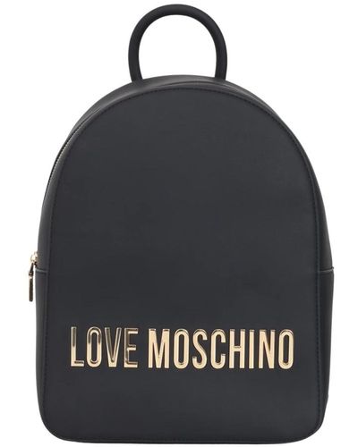 Love Moschino Mochila negra con maxi lettering - Negro