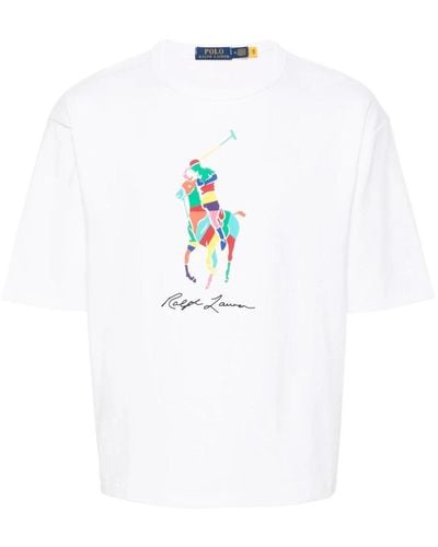 Ralph Lauren Big pony logo baumwoll t-shirt - Weiß