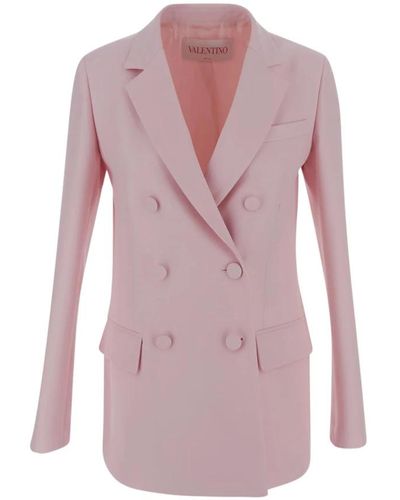 Valentino Chaqueta de lana abrigo elegante de invierno - Rosa