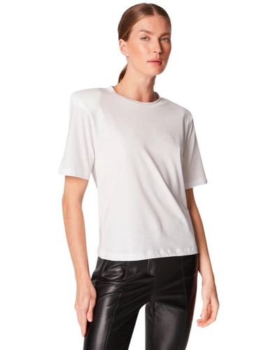 Patrizia Pepe T-shirt in cotone elegante con logo a contrasto - Bianco