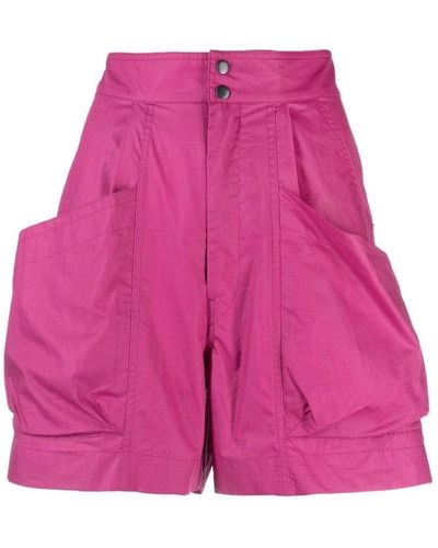 Isabel Marant Cargo pocket high-waisted mini shorts - Morado