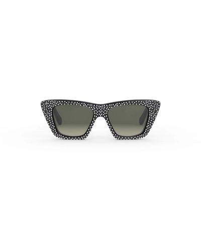 Celine Glänzende schwarze verlaufsbraune sonnenbrille - Grün