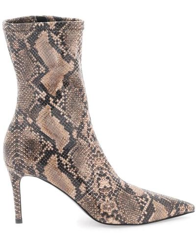 Snake Print Ankle Stiefel