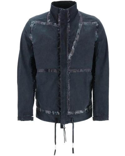 Boris Bidjan Saberi Reversible outdoor cotton technical jacket - Blu