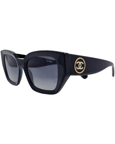 Chanel Schmetterling sonnenbrille aus schwarzem acetat - Blau