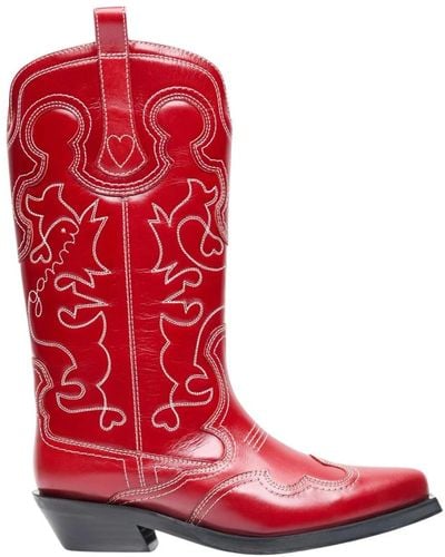 Ganni Boots - Rojo
