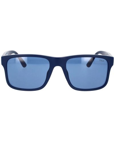 Ralph Lauren Sportliche sonnenbrille mit blauen gläsern