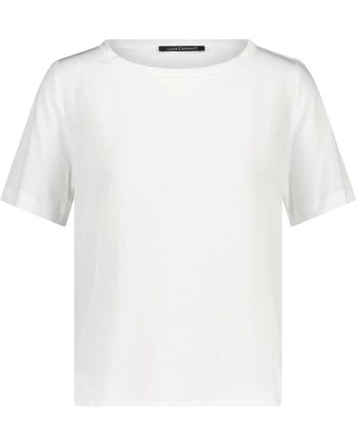 Luisa Cerano Camiseta de material mixto - Blanco