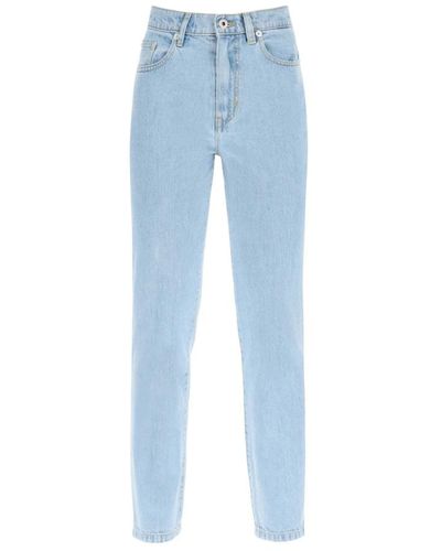 KENZO Gebleichte straight leg jeans - Blau