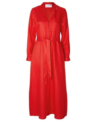 SELECTED Shirt Dresses - Red