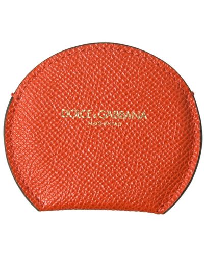 Dolce & Gabbana Porta specchio a mano in pelle arancione - Rosso