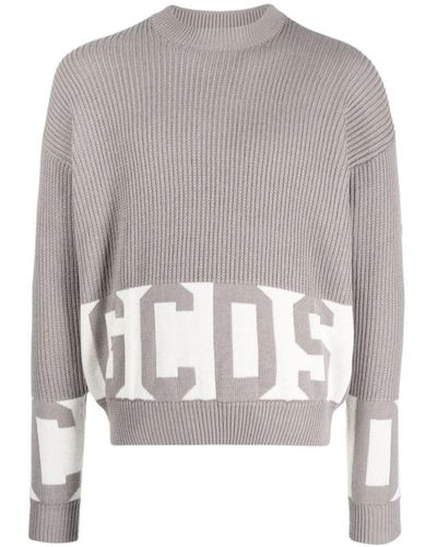Gcds Round-Neck Knitwear - Grey