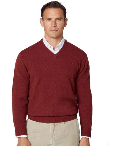 Hackett Knitwear > v-neck knitwear - Rouge