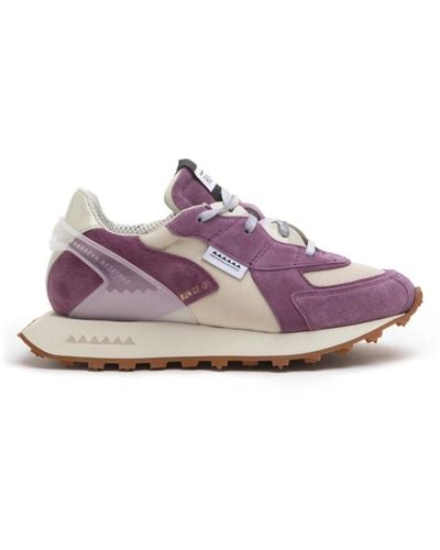 RUN OF Sneaker in pelle rosa con suole bianche - Viola