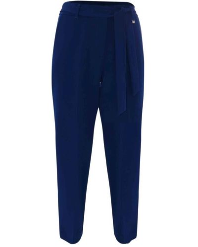 Kocca Pantalones de ajuste holgado con cinturón - Azul